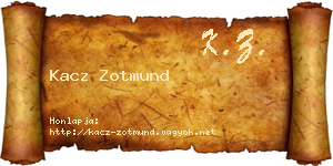 Kacz Zotmund névjegykártya